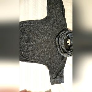 Michael Kors Silver Shimmering Draped Neck Sweater